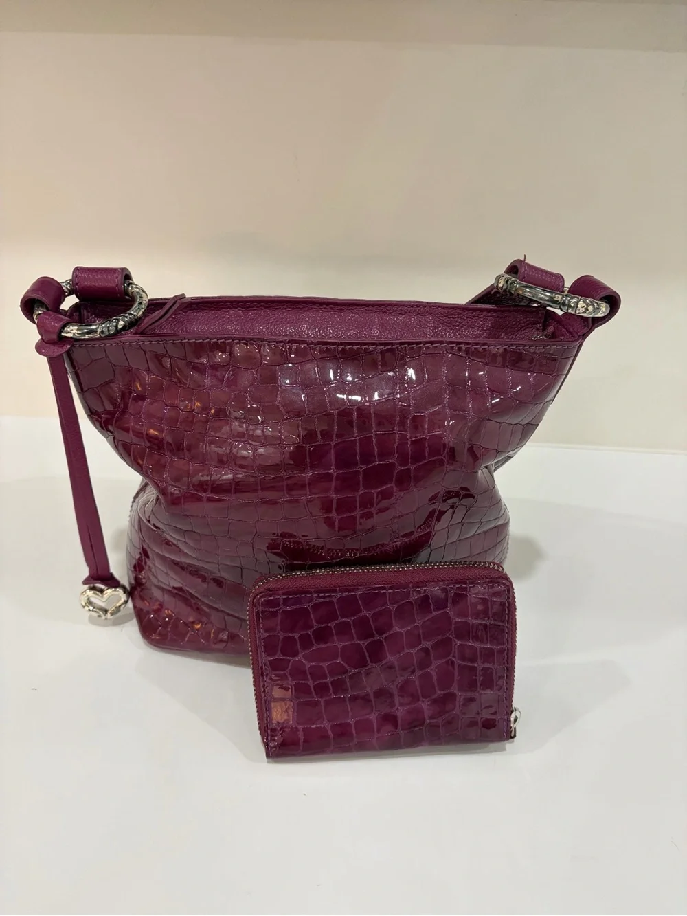 Brighton the Cher collection Women's Purple Bag with Matching Wallet